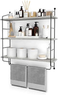 Sorbus 3-Tier Floating Shelves for Wall, Bathroom Storage & Decor (Gray) by Sorbus