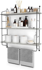 Sorbus 3-Tier Floating Shelves for Wall, Bathroom Storage & Decor (Gray) by Sorbus