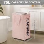 Goodpick 2-Pack Laundry Hamper with Wheels, Dorm Essentials for Girls,75L - Image 3