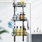 ODesign 3-Tier Over the Door Shower Caddy Hanging,Black - Image 7