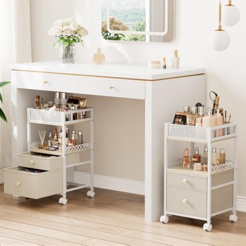 Plaviya Makeup Organizer Cart Under Desk Storage for Perfume Nail Skin Care by Plaviya