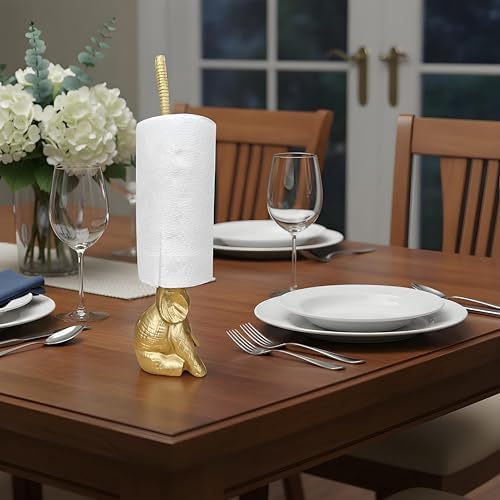 Elephant Toilet Paper Holder 16'' Cast Iron Paper Towel Holder Funny Toilet Paper Holder for The Floor or Counter in The Kitchen or Bathroom Bronze Rustic,Elephant - Image 2
