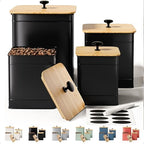 Kitchen Canisters for Countertop Set of 4 w/ Chalkboard Labels & Marker Pen by HBDesignCo