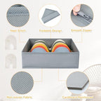 DIMJ Drawer Organizer Clothes, 15 Pack Underwear Organizer, Foldable Closet Bins, Sock Organizer Bra Cube, Fabric Dresser Box for Clothes, Bra, Socks, Tie (Grey) - Image 3
