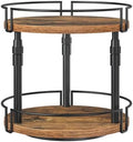 HOOBRO Lazy Susan Organizer Spice Rack, 2-Tier Height Adjustable Rotating Spice Organizer, for Kitchen Countertop and Cabinet, Rustic Brown BF05TL01 by HOOBRO