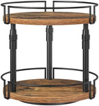 HOOBRO Lazy Susan Organizer Spice Rack, 2-Tier Height Adjustable Rotating Spice Organizer, for Kitchen Countertop and Cabinet, Rustic Brown BF05TL01 by HOOBRO
