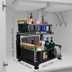 Premium Large Under Sink Organizer, 2-Tier Pull Out, Adjustable - Image 5