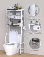 Livilord 3-Tier Over Toilet Storage, Anti-Tip, White - Image 5