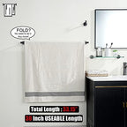 JQK Oil Rubbed Bronze Towel Bar, 33 Inch 304 Stainless Steel Thicken 0.8mm Towel Rack Bathroom, Towel Holder ORB Wall Mount, Useable Length 30 Inch, TB110L30-ORB - Image 3