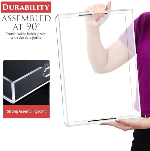 Acrylic Tray 15x10 with Cut Handles - Spill Proof Decorative Tray is an Ideal Countertop Organizer for Living Rooms, Ottoman Coffee Tables, Offices, Kitchens & Serving Guests - Image 5