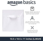 Amazon Basics Collapsible Fabric Storage Cubes Organizer with Handles,Sturdy,White,10.5-x-10.5-x-11-inch,6 Count (Pack of 5) - Image 2