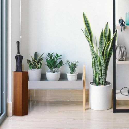Umbrella Rack,Wooden Umbrella Bucket Entryway Umbrella Holder Freestanding Cane Stand Natural Color Decorative Umbrella Rack Tall Basket for Laundry - Image 5
