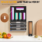 9 in 1 Foil and Plastic Wrap Dispenser with Cutter, Black Bamboo Ziplock Bag Organizer for Drawer - Holds Gallon, Quart Bags & Aluminum Foil/Wax Paper, Wall Mountable Kitchen Storage - Image 4