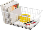 15.2" Metal Wire Baskets for Organizing 6 Pack, Household Pantry Storage Freezer Organizer Bins with Handles, Freezer Baskets for Upright Freezer, Refrigerators, Kitchen Cabinets, White - Image 6