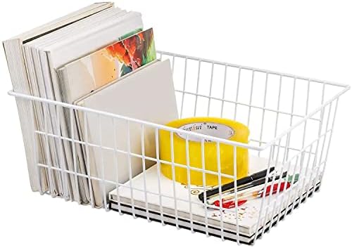 15.2" Metal Wire Baskets for Organizing 6 Pack, Household Pantry Storage Freezer Organizer Bins with Handles, Freezer Baskets for Upright Freezer, Refrigerators, Kitchen Cabinets, White - Image 6