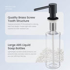 KIBI Kitchen Sink Soap Dispenser | 8.5 oz Countertop Refillable Bottle | Easy Top Refill Pump | Durable Brass Build with Rust-Resistant Finish | Perfect for Kitchen, Bar, Laundry (Matte Black) - Image 6