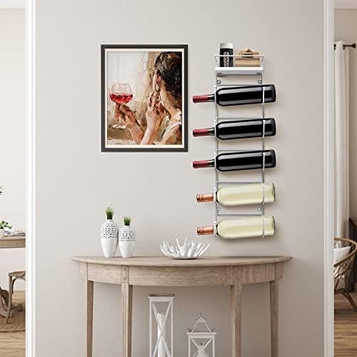 Sorbus Wall Towel Rack, 5-Tier Wood Shelf, Wall Mounted (White) - Image 7