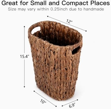 Coeusy Wicker Trash Can,Rattan Waste Basket for Bathroom,Bedroom,5 Gallon - Image 2