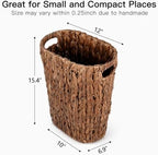 Coeusy Wicker Trash Can,Rattan Waste Basket for Bathroom,Bedroom,5 Gallon - Image 2