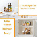 vacane 2-Pack 13Inch Lazy Susan Cabinet Organizer, Plastic Rotating Organizer Spice Rack Condiment Organizer for Pantry, Countertop, Cupboard, Refrigerator-Clear - Image 2
