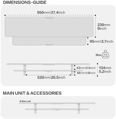 TRIN&AUSAN Dual Monitor Stand Riser, Wooden 2-Tier Computer Monitor Stand with Storage, Adjustable Ergonomic Desktop Monitor Riser with Cable Management & Phone Holder for Home Office Desk (White) - Image 2
