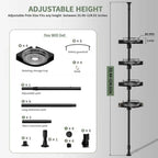 360° Rotating Tension Pole Caddy – 4-Tier Corner Shower Organizer, Height Adjustable 33"–124", Space-Saving for Bathroom, Kitchen Counter, Cabinet Gaps & Bathtub (black) - Image 2