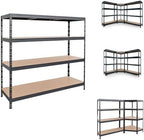 AR Shelving 2400-Lb. Capacity, 71in.H x 60in.W x 18in.D Rivet Shelving Unit, Or Assemble as 2 Benches, Ea. 35 1/2in.H x 120in.L x 18in.D, Matte Dark Gray, Model# Garage 60/18 600 Lbs. by Unknown