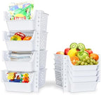Skywin Stackable Storage Bins Open Front for Pantry Storage, 4 Pack - White by Skywin