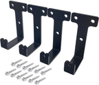 4 PCS black heavy duty metal flat j hooks for hanging 260 lbs,wall mount hooks,plant hanger large steel utility masonry industrial hook for Hanging Garage Storage Home Office Gym Sports Equipment(L) by Jouray