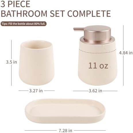 BosilunLife Ceramic Bathroom Accessories Set 3 Pcs - Image 2