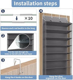 TAHAVICE 30 Pair Over the Door Shoe Organizer, Hanging Closet Shoe Storage - Image 5