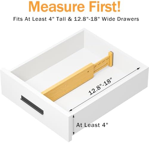 Bamboo Drawer Dividers, 4" High Drawer Organizers for Clothes/Utensils - Image 2