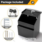 Suggestion Boxes with Slot and Lock,2 Pack Metal Donation Boxes - Image 5