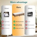 Wisuce 2 Packs Bamboo Under Bed Storage Organizer with Wheels Black Large - Image 4