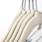 Tosnail 30 Pack Kids Velvet Hangers Children's Clothes Hangers Baby Hangers with Clips - Cream - Image 4
