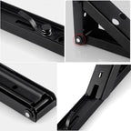 Heavy Duty Floating Shelf Brackets 2 Pack,Iron Wall Mounted Folding Supports for Work Table,Ironing Board,DIY Bench,with Screws,Black (240mm(9.4in)) - Image 5