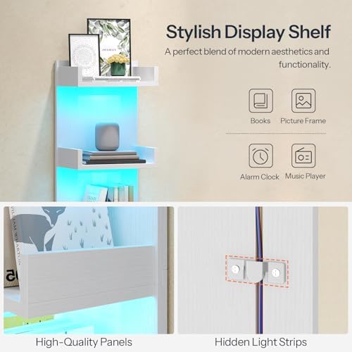 HOOBRO Floating Wall Shelves with LED Lights, Floating Shelf Wall Mounted - Image 5