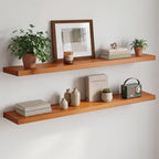 Homeforia 48 Inch Floating Shelves, High-End Solid Pine Wood, Set of 2 by Homeforia