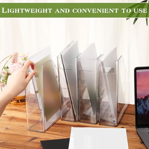 Marsui 20 Pcs Clear Acrylic Magazine Holder with Handle Desk Organizer - Image 5