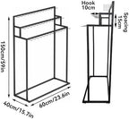 Floor Mounted Belt Hanger, Stepped Belt Display Rack with Hanging Rods and Hooks, 21 Hooks, Lengthened and Bolded, Capacity for Ties, Scarves, Accessories(Black) - Image 2