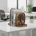 Resin Tree of Life Bookends Set, 2Pcs Decorative Non-Skid Book Ends for Heavy Books, Shelves, Bookcase or Desk - Antique Bronze Color Home Décor Gift, Library and Office Decor - Image 6
