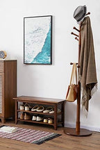 XKZG Shoe Rack Bench Wooden Shoe Storage Bench Entryway Bench, Brown, 39.4" - Image 7
