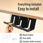 Under Desk Cable Management Tray,17" Cable Organizer,Power Strip Holder - Image 6