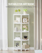 Hzuaneri Corner Shelf Stand 5-Tier Corner Bookshelf Storage Standing Shelf - Image 6