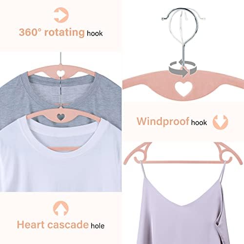 Velvet Hangers Felt Clothes Hangers 50 Pack Pink - Image 3