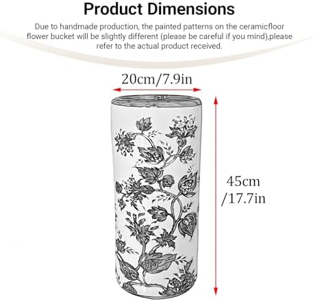 Ceramic Umbrella Stand Umbrella Holder for Entryway Hand-Made Umbrella Stand Barrels Umbrella Holder Cane Floor Standing Vase Ceramic Storage Bucket for Home Office Entrance Indoor.(White213) - Image 3