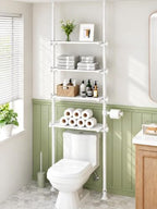ALLZONE Tension Mount Over The Toilet Storage Shelf, No-Drill, Slim Design by ALLZONE