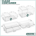 Sorbus Clear Stackable Storage Drawers (5 Pack, Complete Set) - Image 3