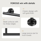 FORIOUS Towel Bar Towel Racks for Bathroom Wall Mounted 21" Matte Black - Image 5