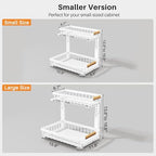 PXRACK Under Sink Organizer, Adjustable Height, 2 Tier Pull Out Under Cabinet Organizer, Slide Out Thickened Metal Under Sink Storage for Kitchen Bathroom Laundry Pantry Cabinet, White, Small-2-Pack - Image 2